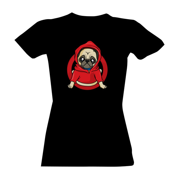 Tričko s potiskem Mopsík červený