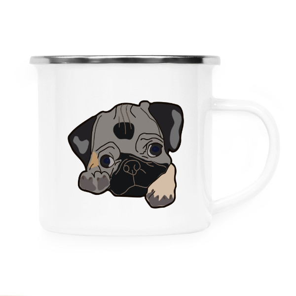 Plecháček - nerezový lem s potiskem MOPSÍK na plech