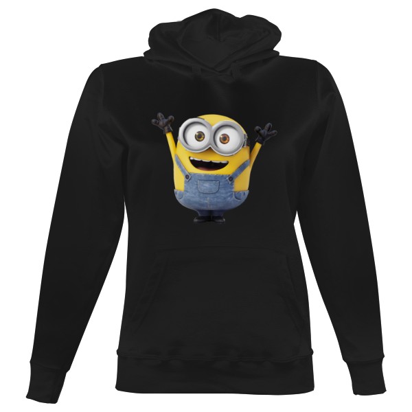 Dámská mikina s kapucí s potiskem Šťastný Mimoň