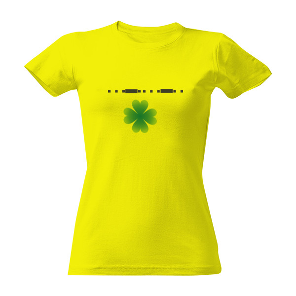 Tričko s potiskem ŠTĚSTÍ v morseovce_ČTYŘLÍSTEK_pro ni